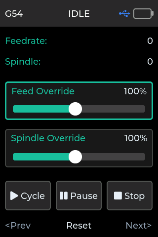 Pendant job screen