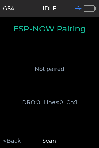 Pendant wireless pairing screen