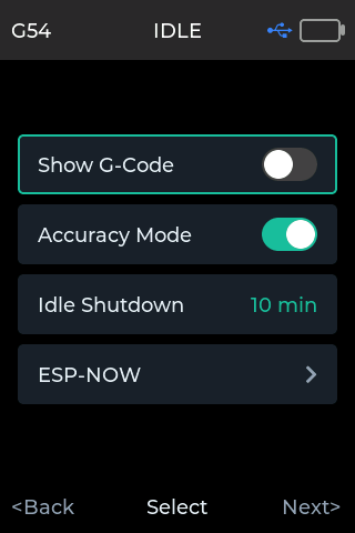 Pendant setup screen