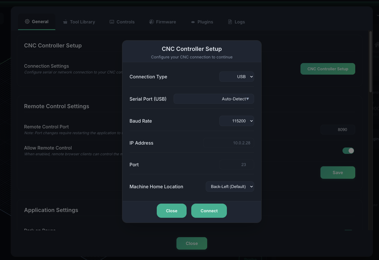 Connection settings