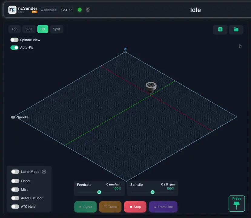 Visualizer with toolpath